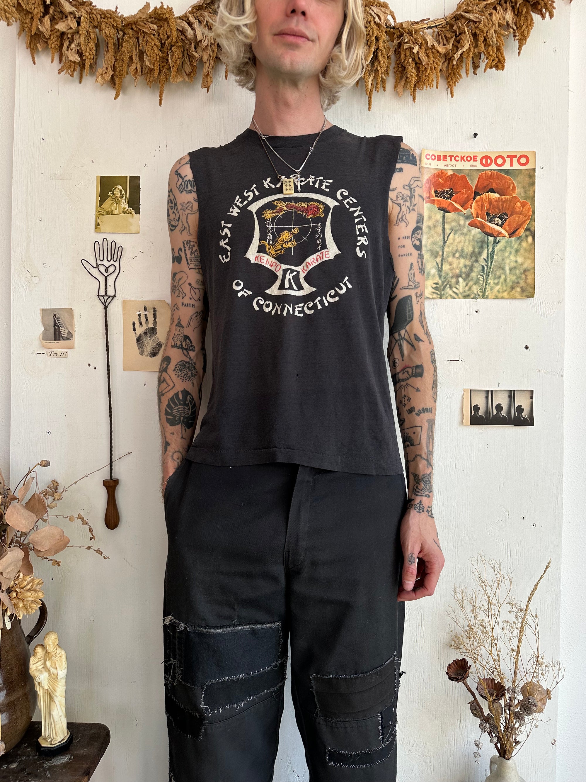 1980s Paper Thin East West Karate Centers Muscle Tee