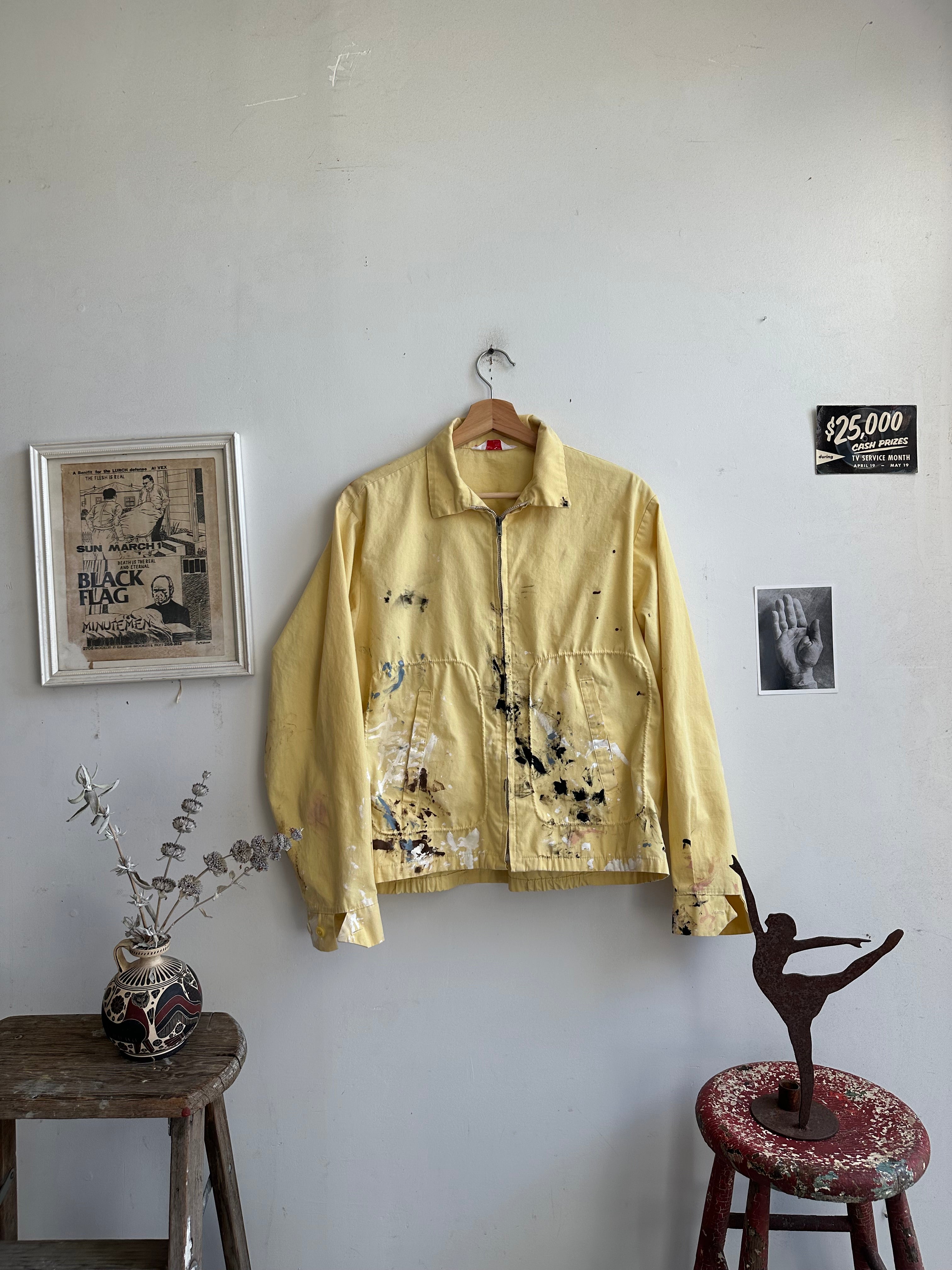 1960s Paint Spattered Yellow Jacket (S/M)