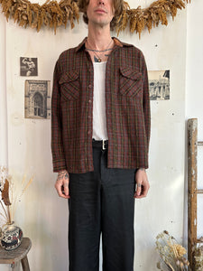 1980s Wool/Nylon Blend Flannel Over-Shirt (Boxy XL)