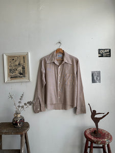 1970s Chopped Tan Button-Up (Boxy M)