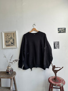 1980s Thrashed Black Sweatshirt (Boxy M/L)