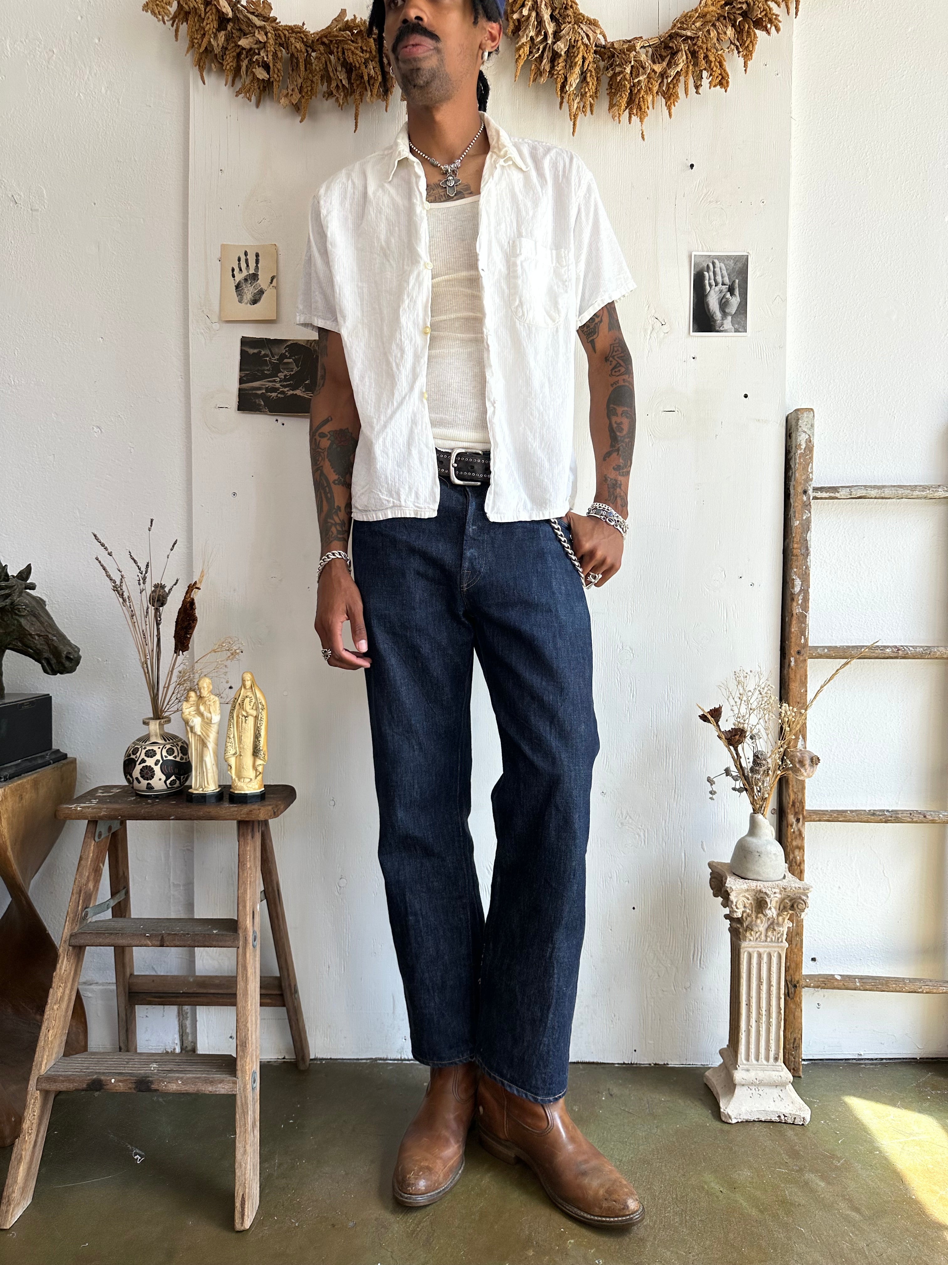 1960s Loop Collar Button Up (Boxy M/L)