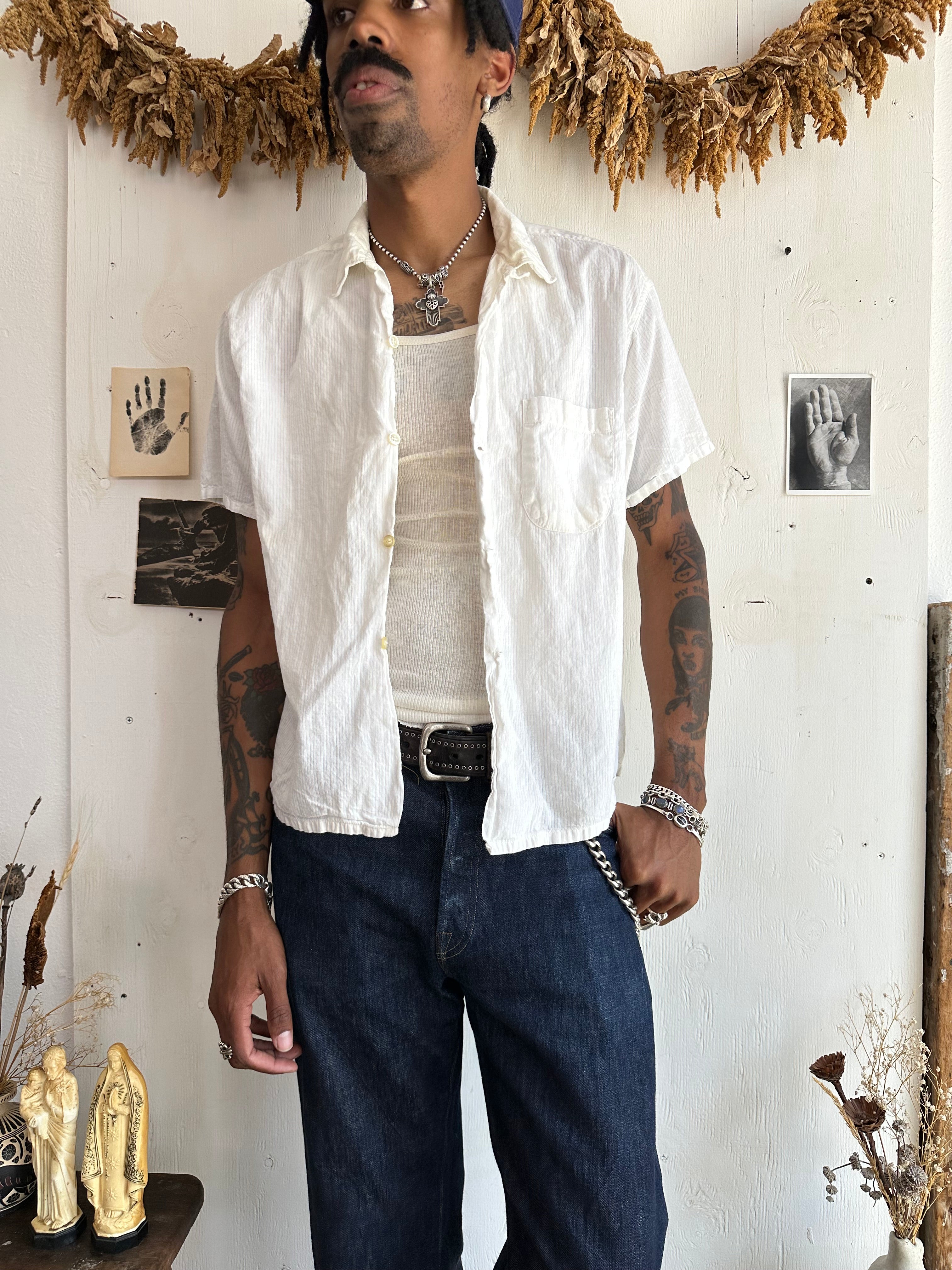 1960s Loop Collar Button Up (Boxy M/L)