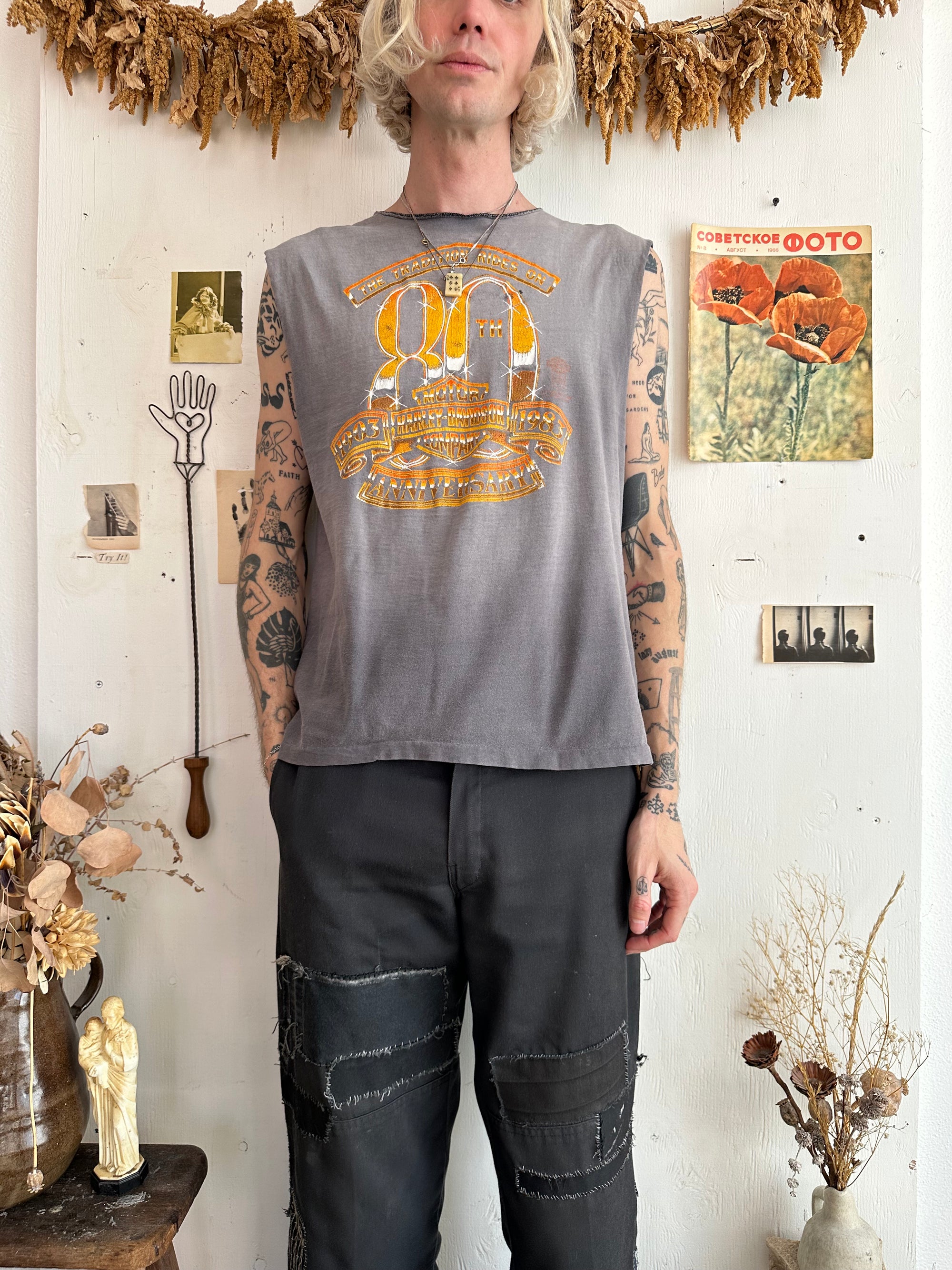 1983 Sunfaded Harley Muscle Tee