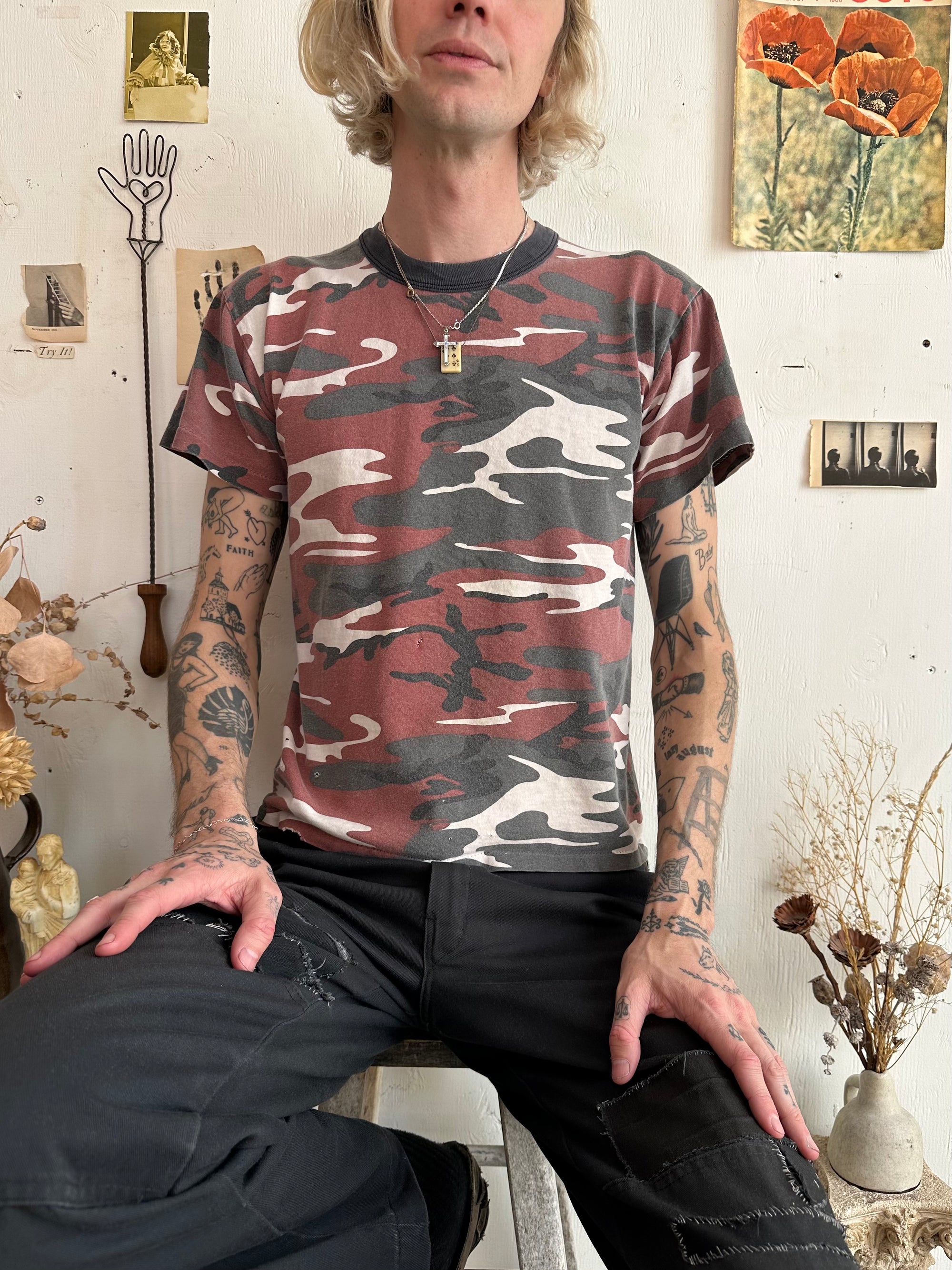 1990s Faded Red Camo Tee