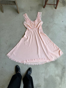 1960s Pink Lace Slip Dress (M/L)