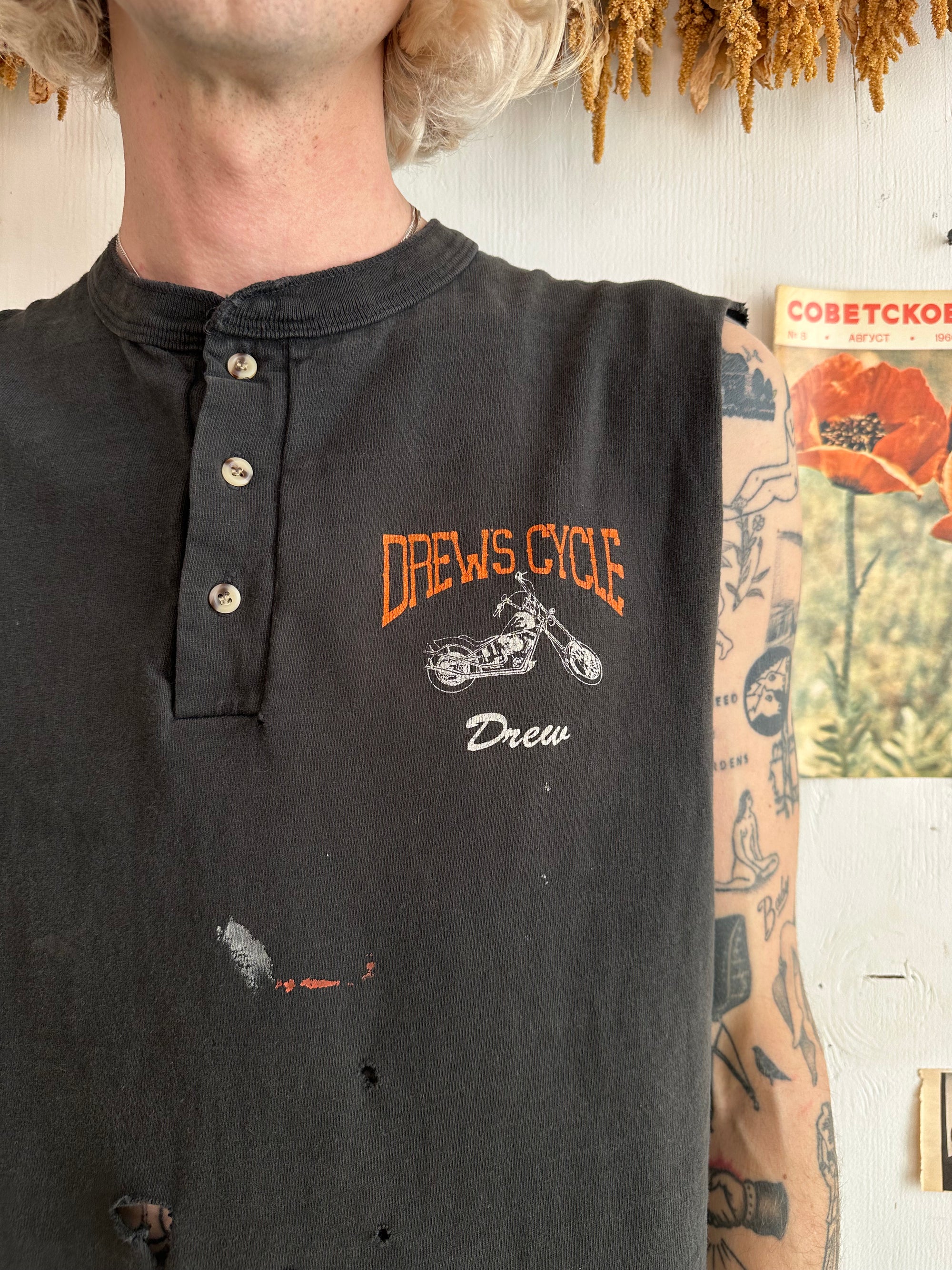 1990s Drew’s Cycle Muscle Henley