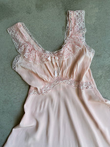 1960s Pink Lace Slip Dress (M/L)