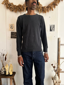 1980s Well Worn Faded Black Thermal (L)