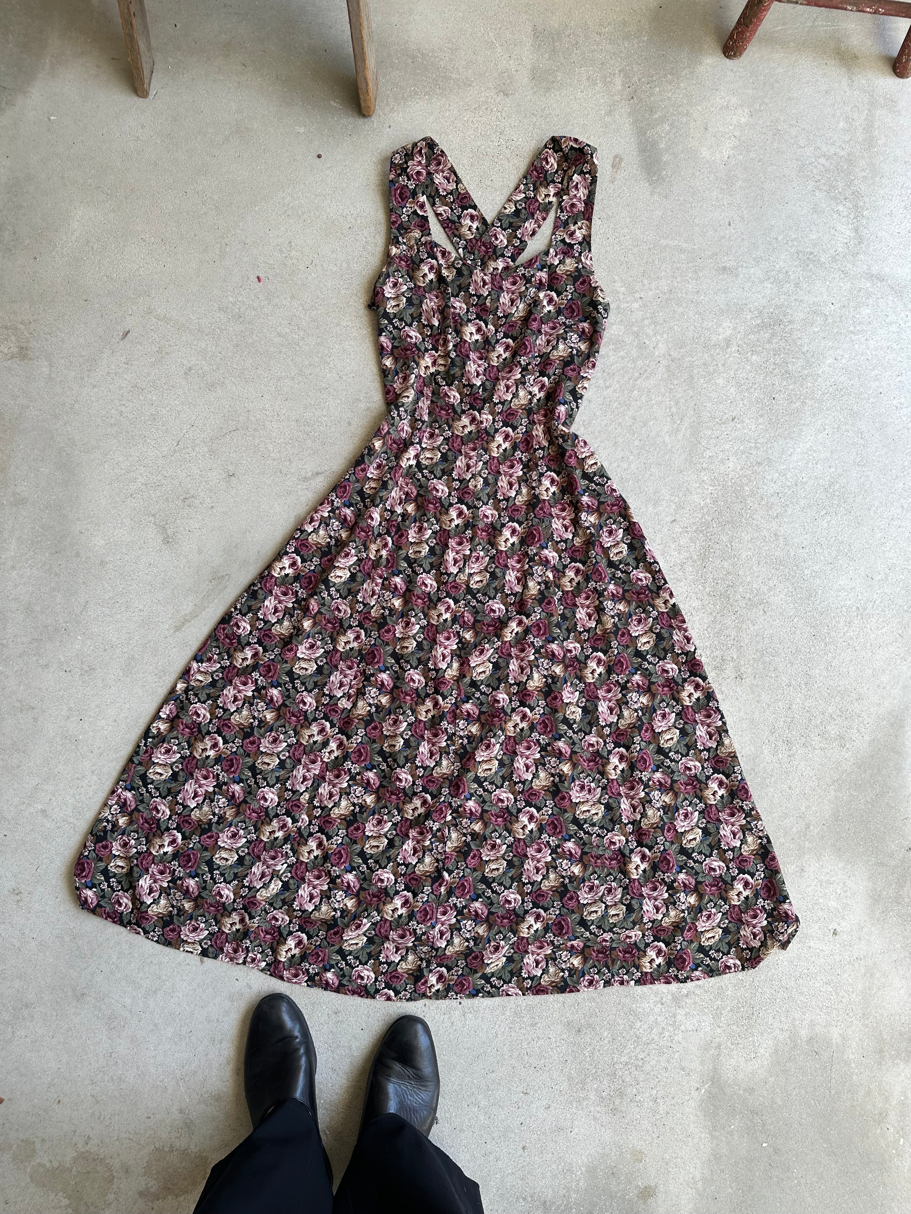 1990s Floral Cross-Back Dress (S/M)