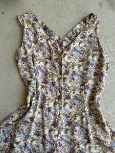 1990s Floral Button Up Romper (M)