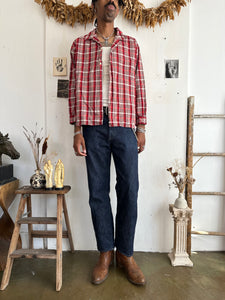 1950s Plaid Loop Collar Button Up (Boxy XL)