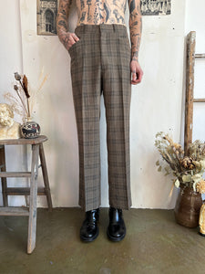 1970s Plaid Flair Trousers (34/31)