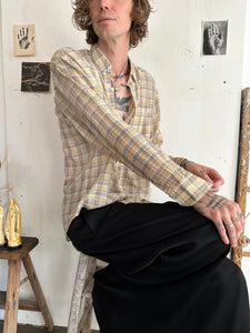 1980s Paper Thin Check Button Up (XL)