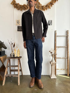 1950s Plaid Loop Collar Wool Flannel (Boxy L)