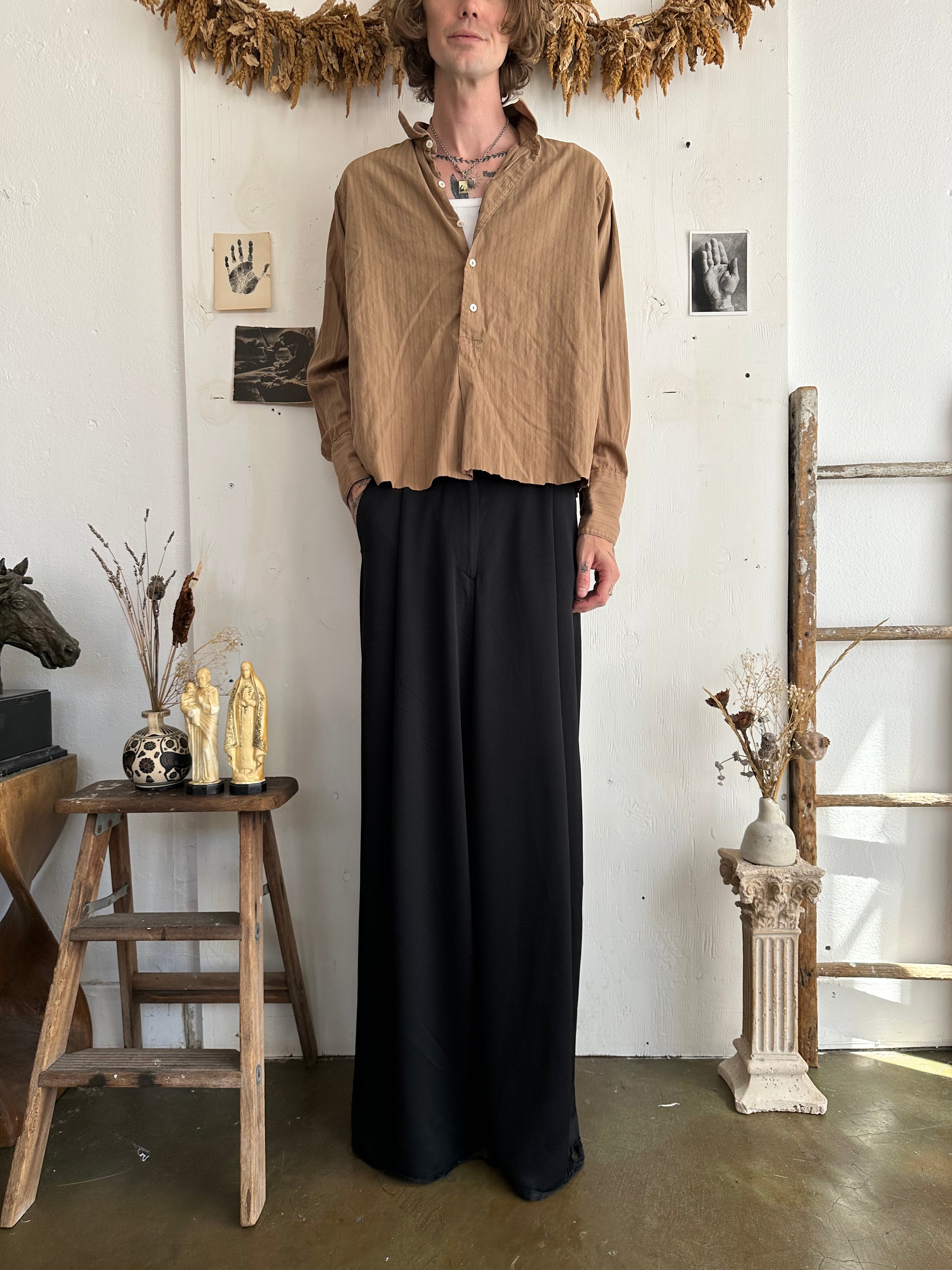 1940s Pinstripe Pullover Shirt (Boxy XL)