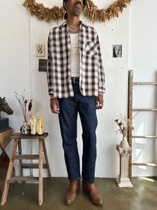 1950s Well Worn Shadow Check Button Up (XL)