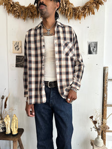 1950s Well Worn Shadow Check Button Up (XL)