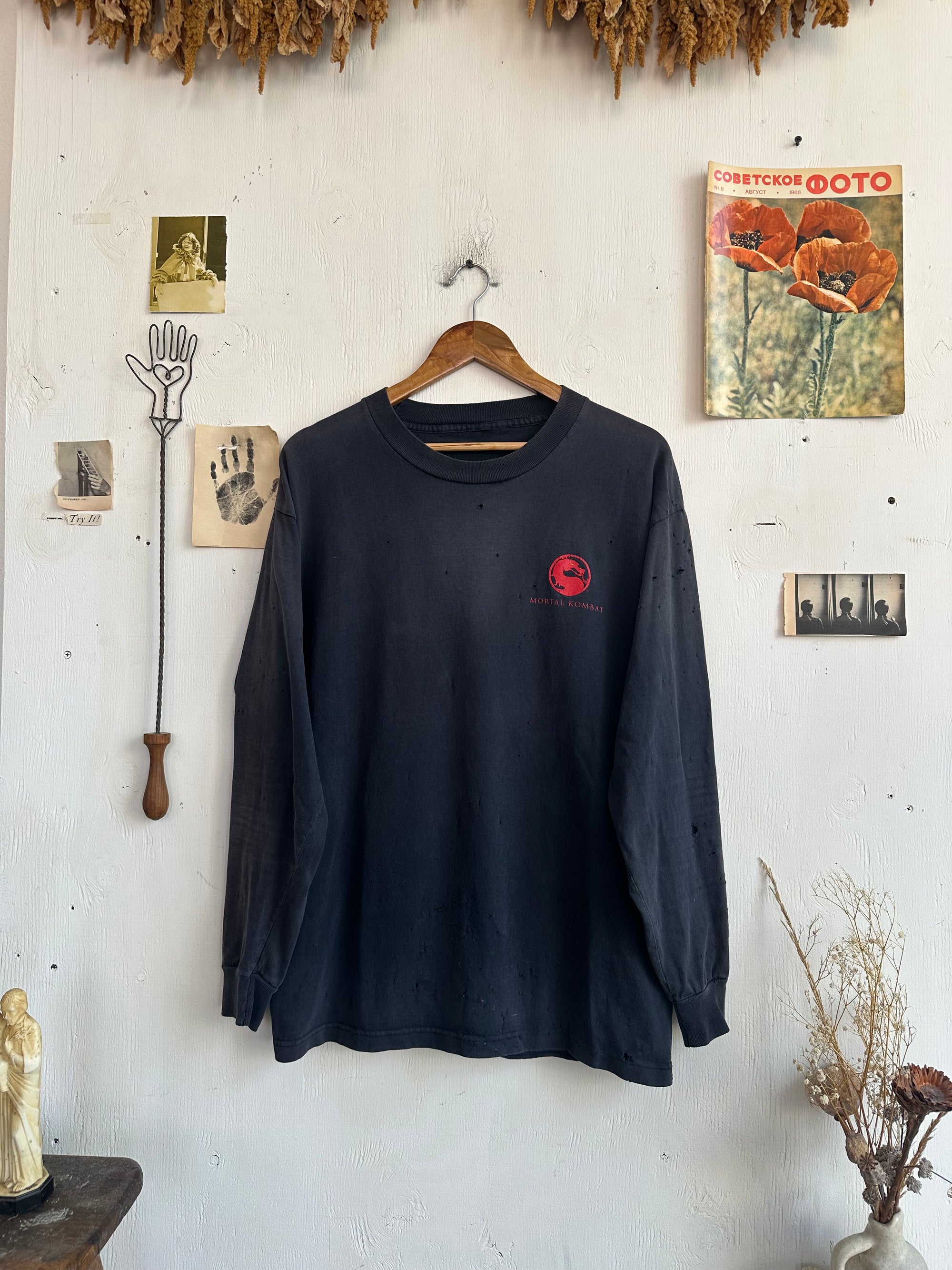1990s Thrashed Mortal Kombat Long Sleeve