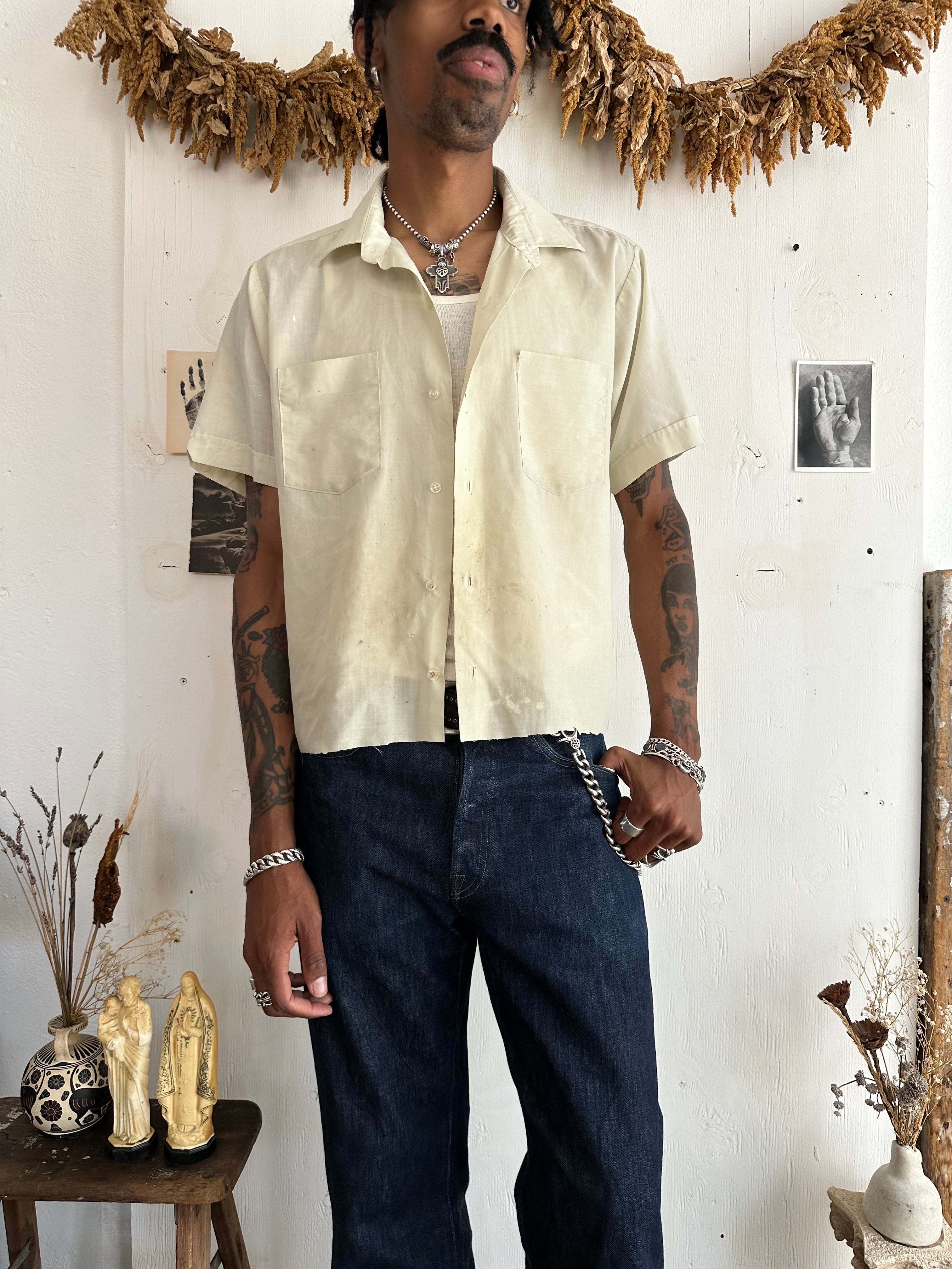 1970s Well Worn Short Sleeve Button Up (Boxy XL)