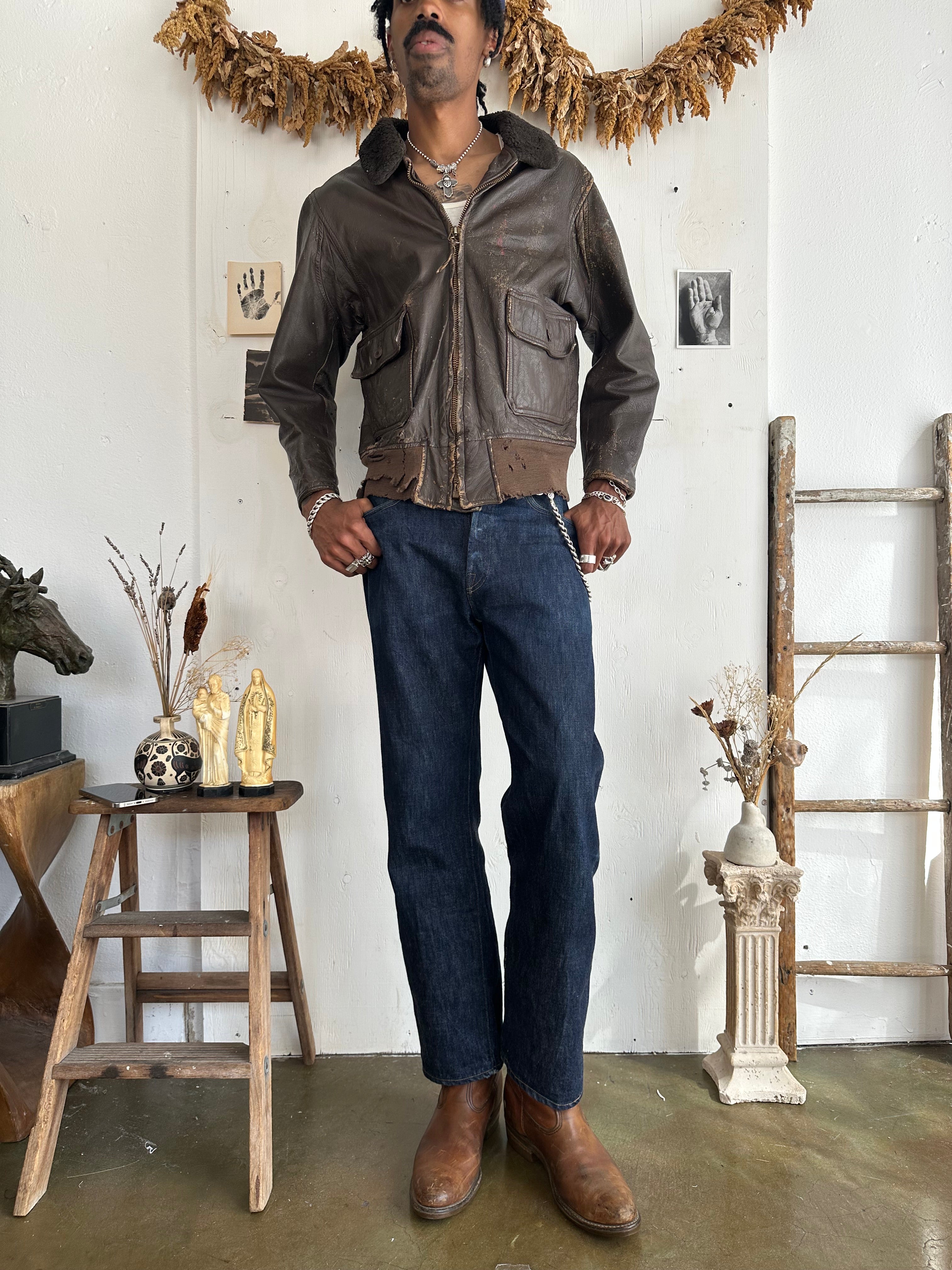 1960s Thrashed USN Flight Jacket (L)