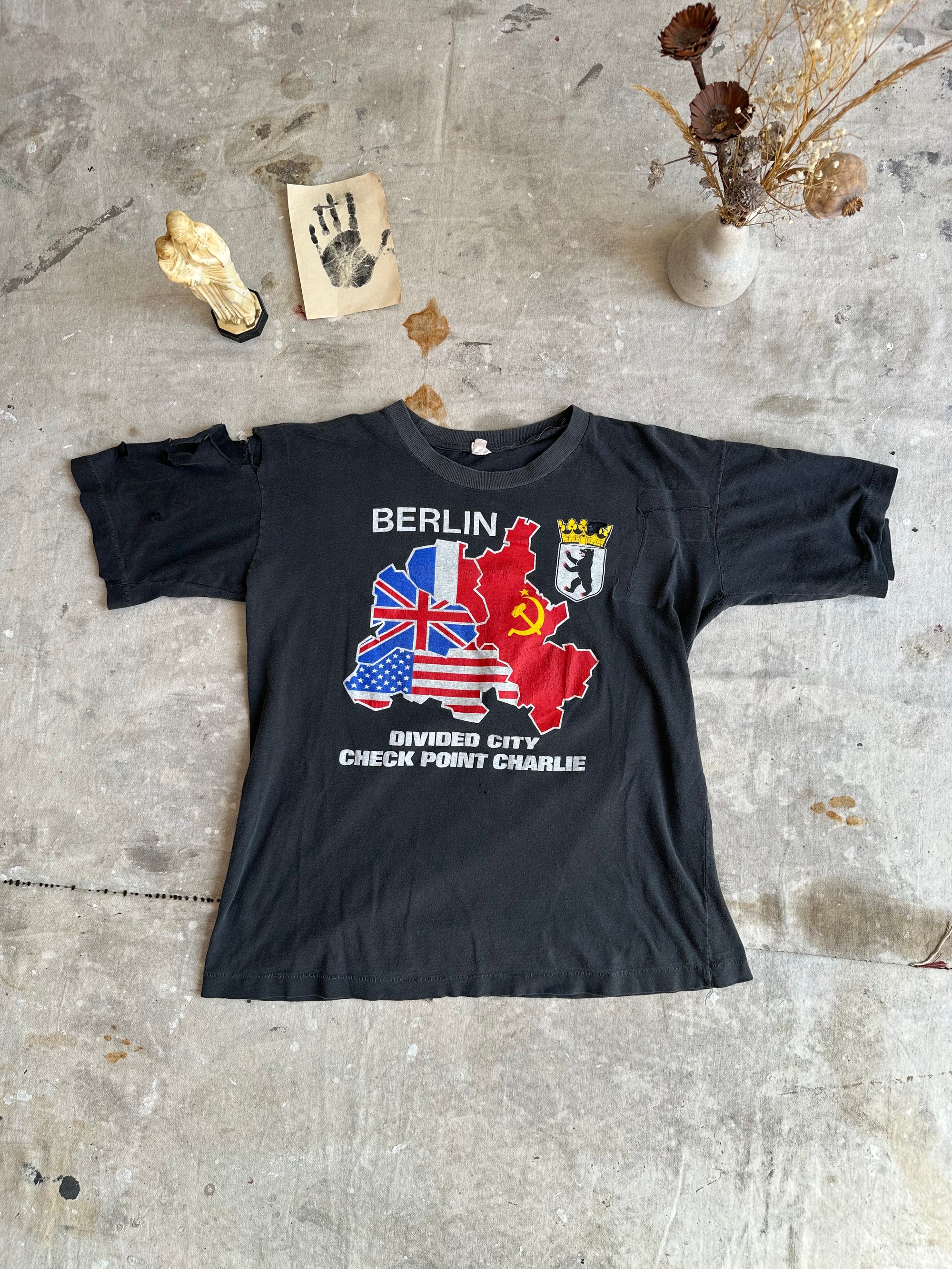 1980s Thrashed and Repaired Fall of the Berlin Wall Tee