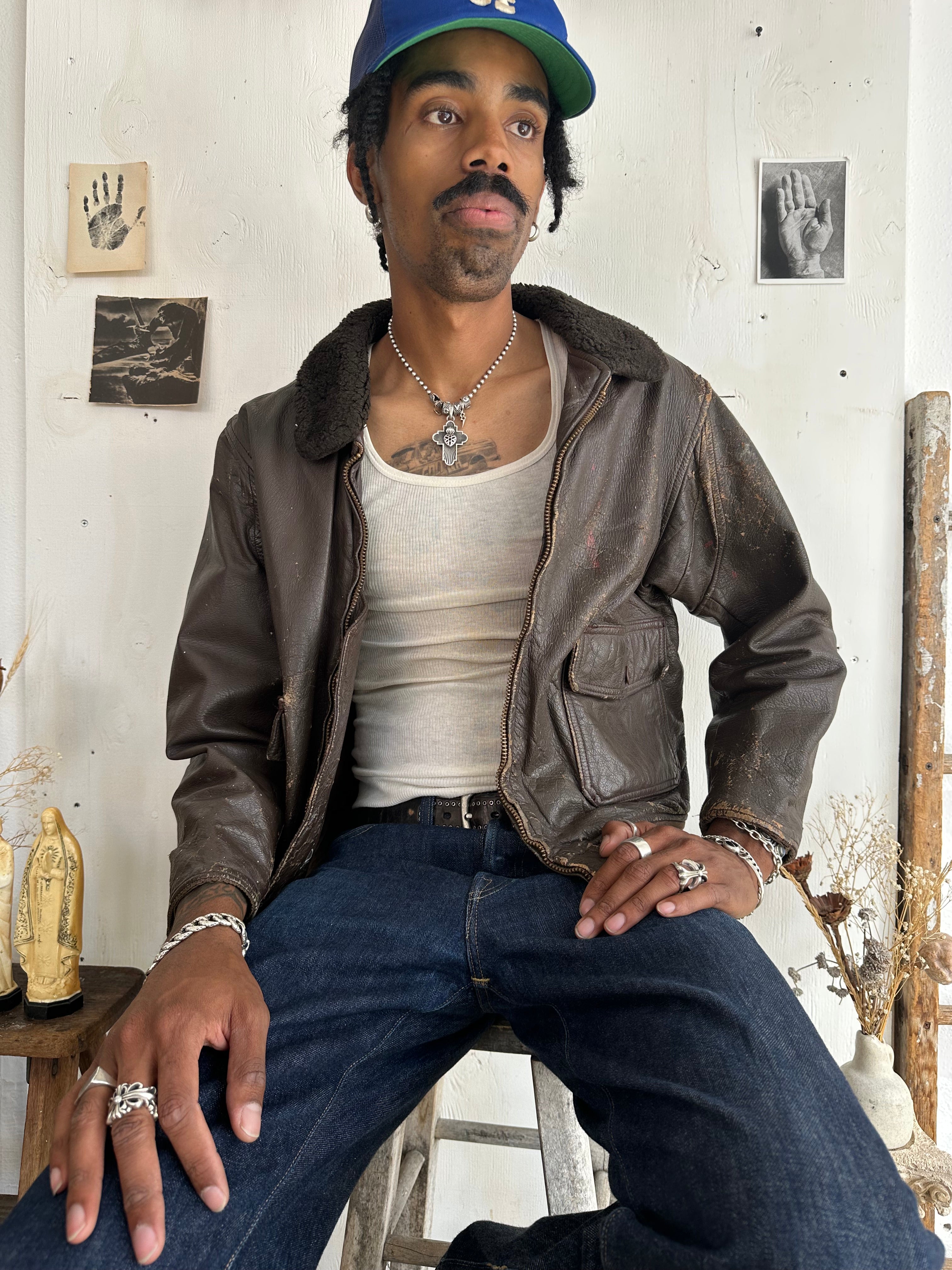 1960s Thrashed USN Flight Jacket (L)