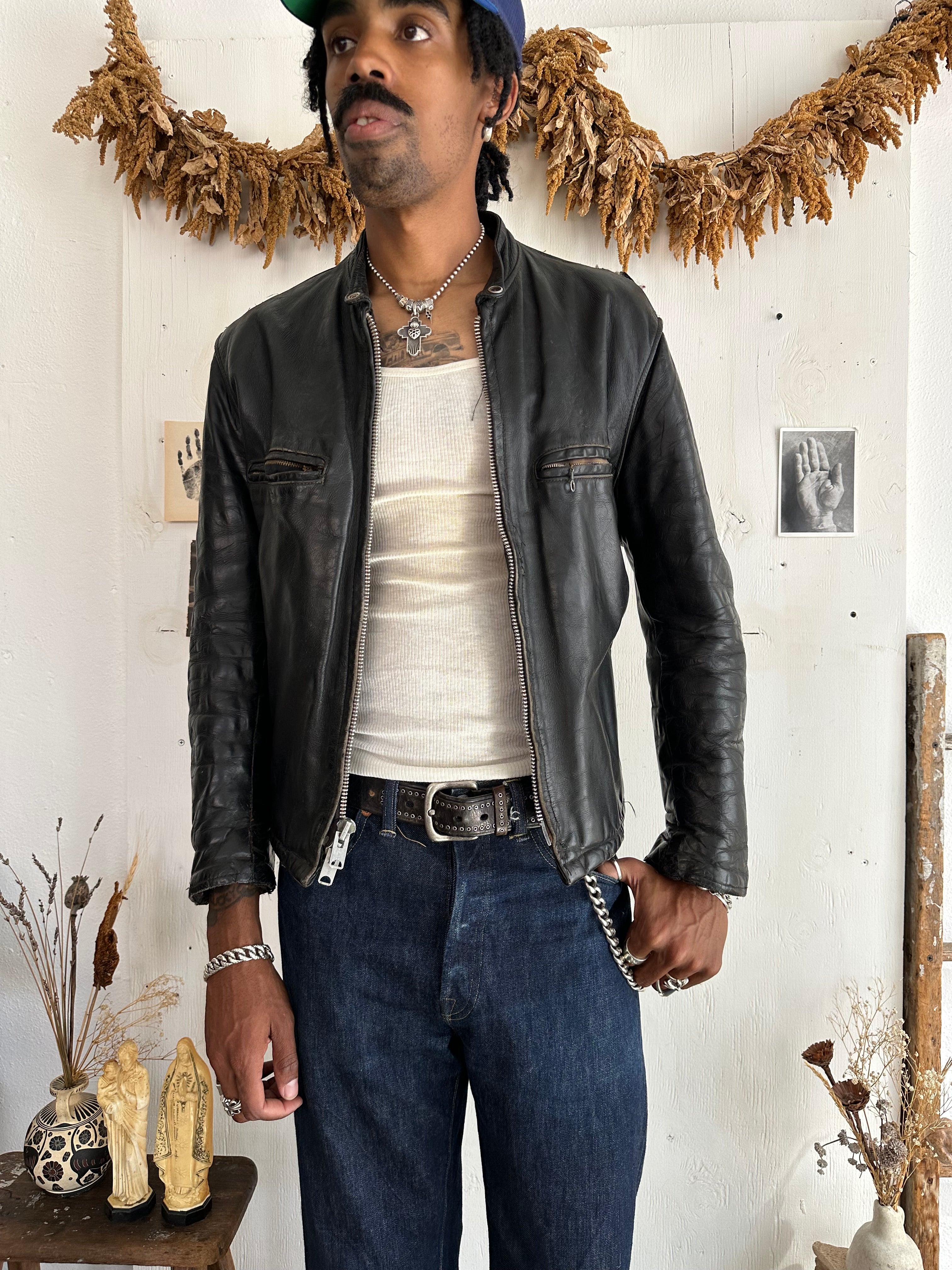 1960s Leather Motorcycle Jacket (M)