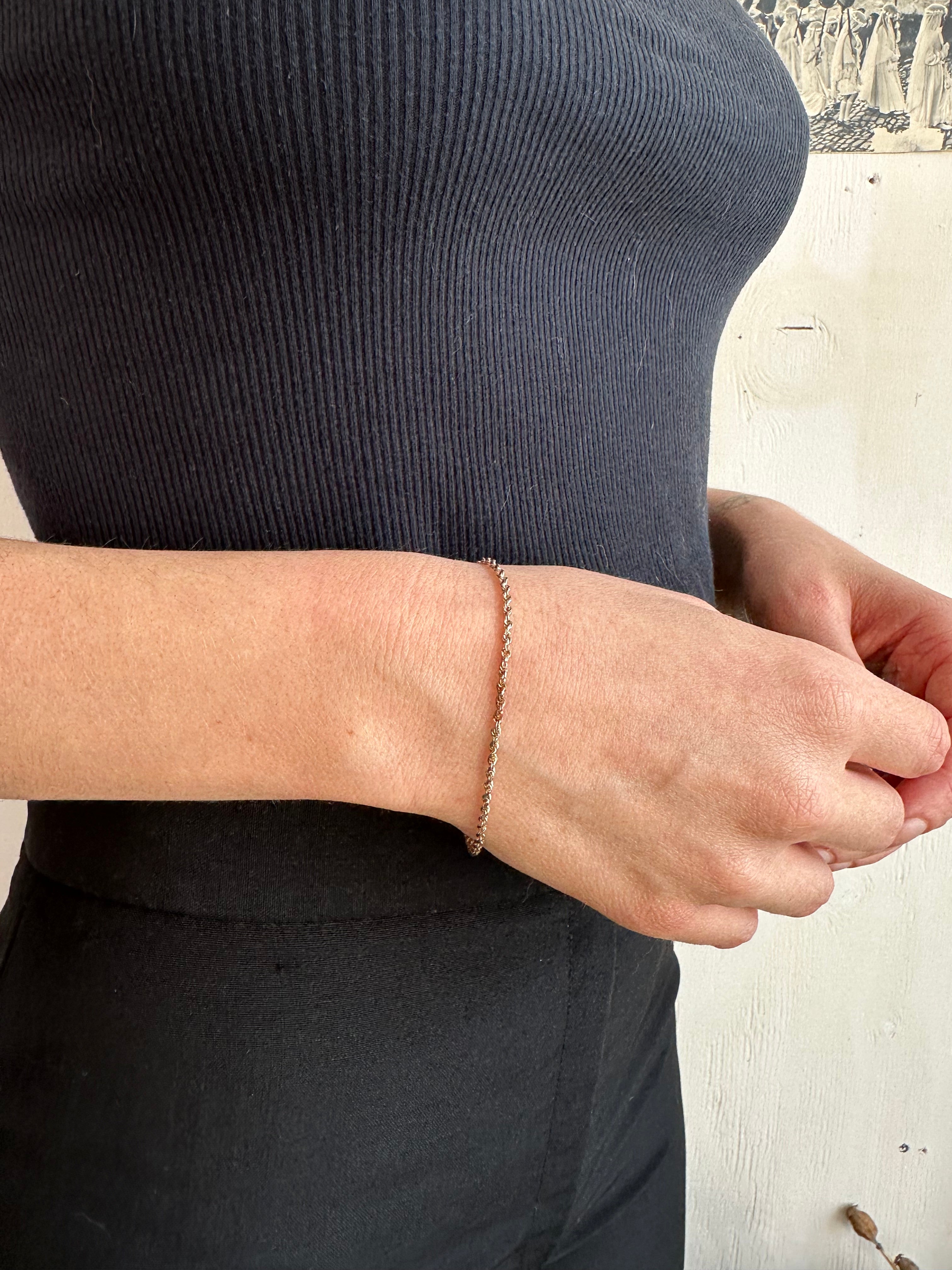 Vintage Sterling Silver Braided Chain Bracelet