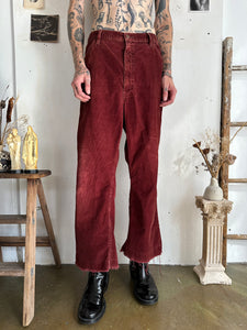 1980s Sunfaded Rust Flared Cords (37/28)