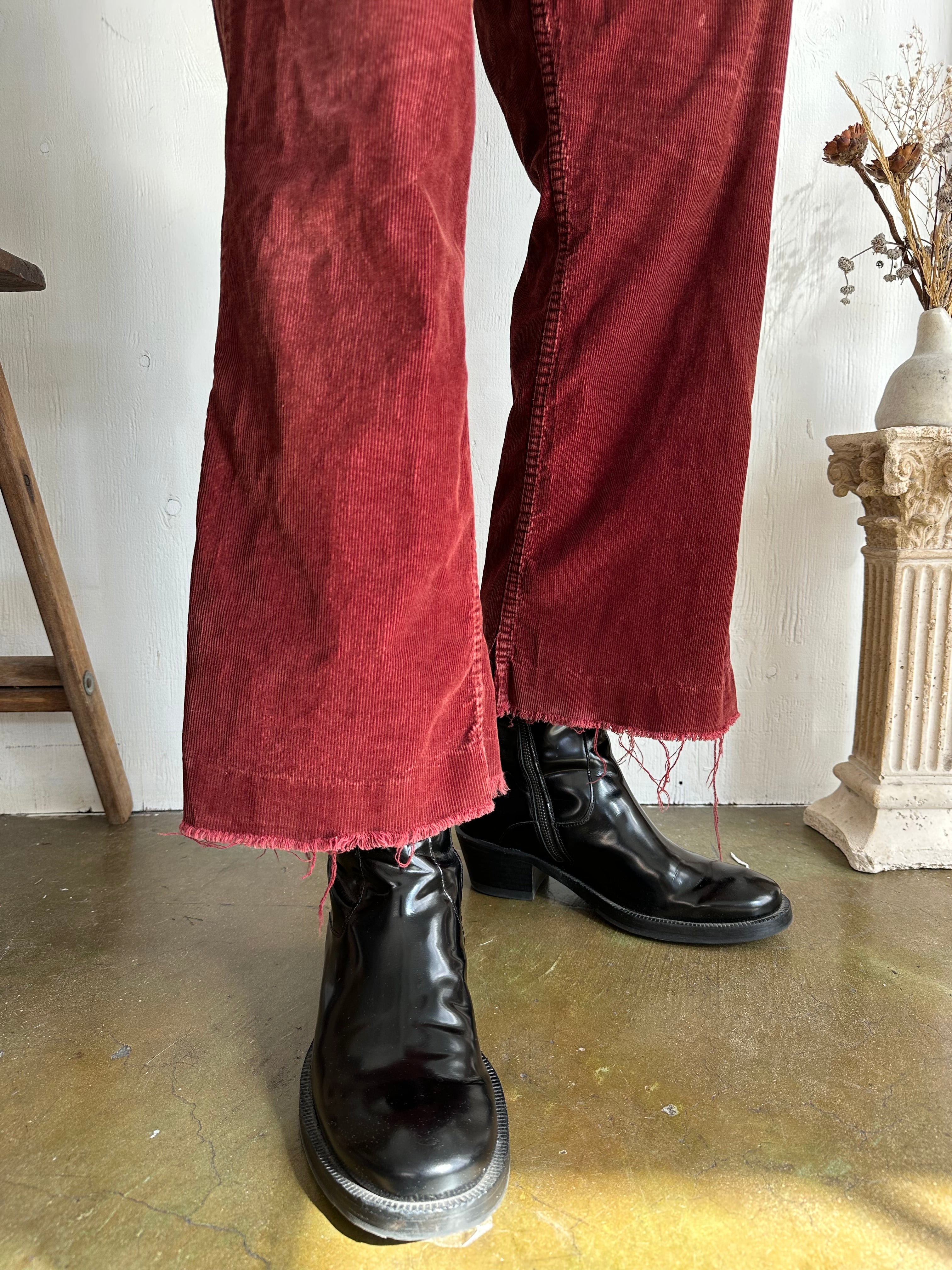 1980s Sunfaded Rust Flared Cords (37/28)