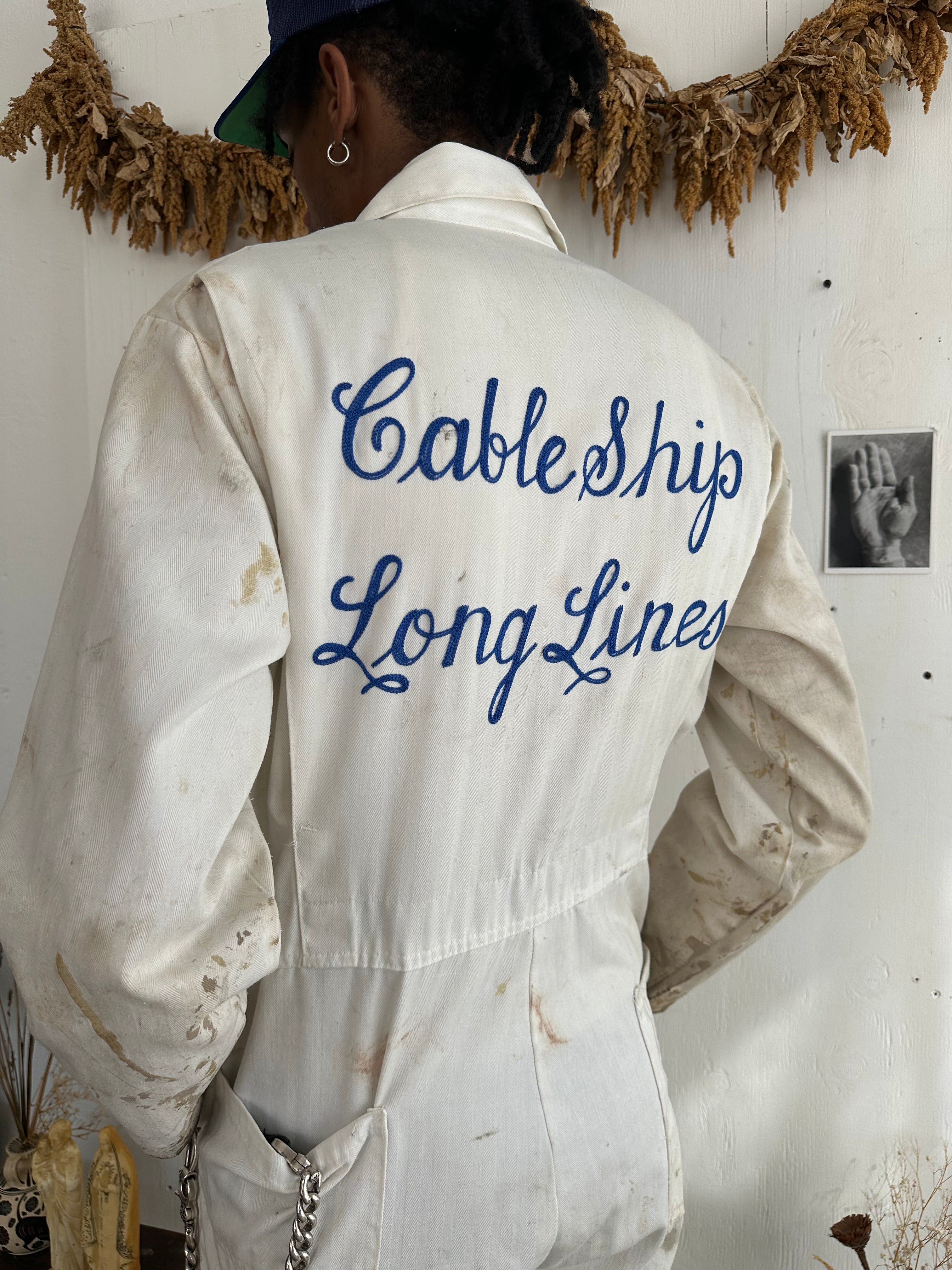 1980s Ben Davis Thrashed Chainstitched Jumpsuit (M)