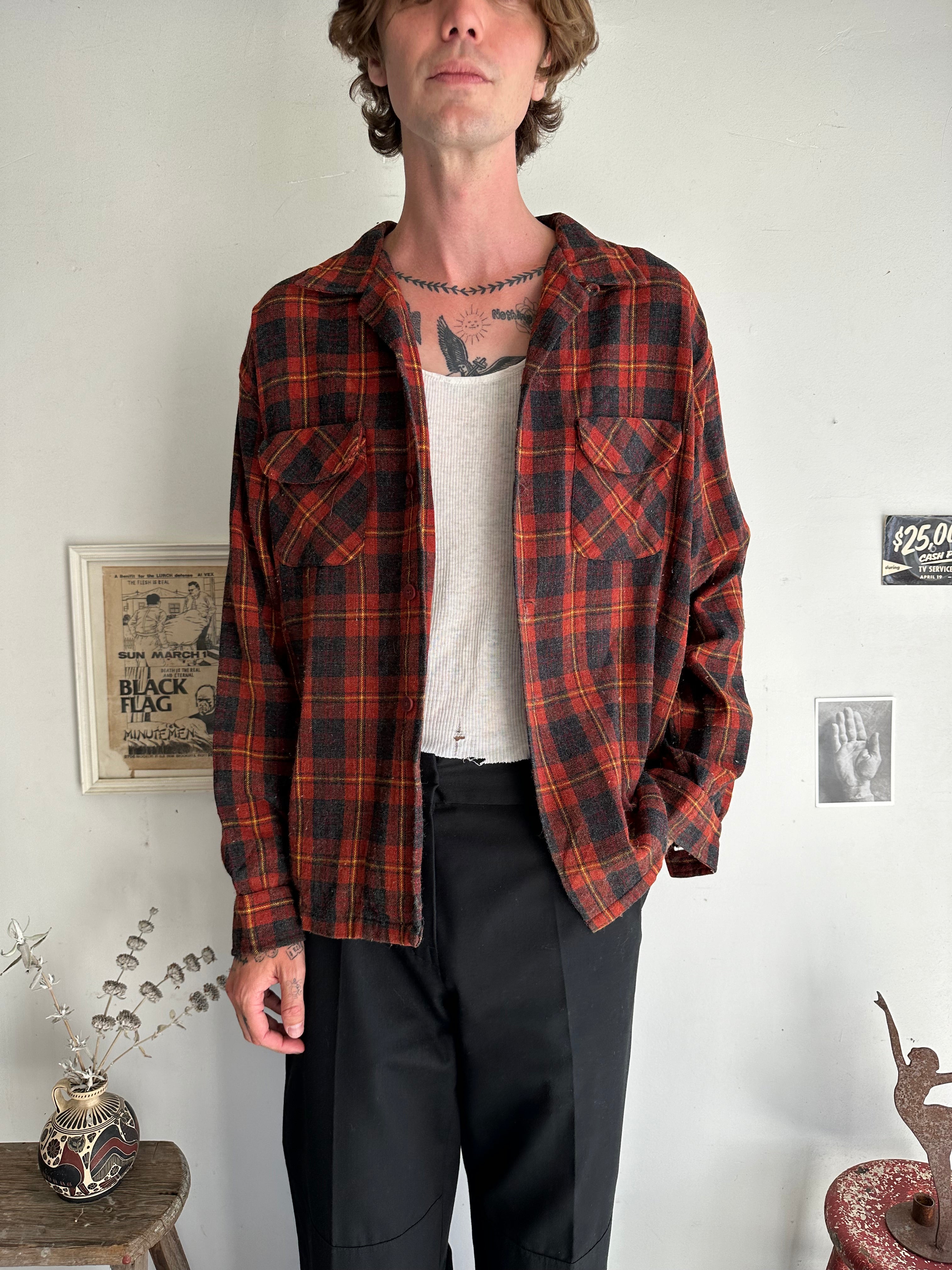 1970s Lumberjack Red Overshirt (XL)