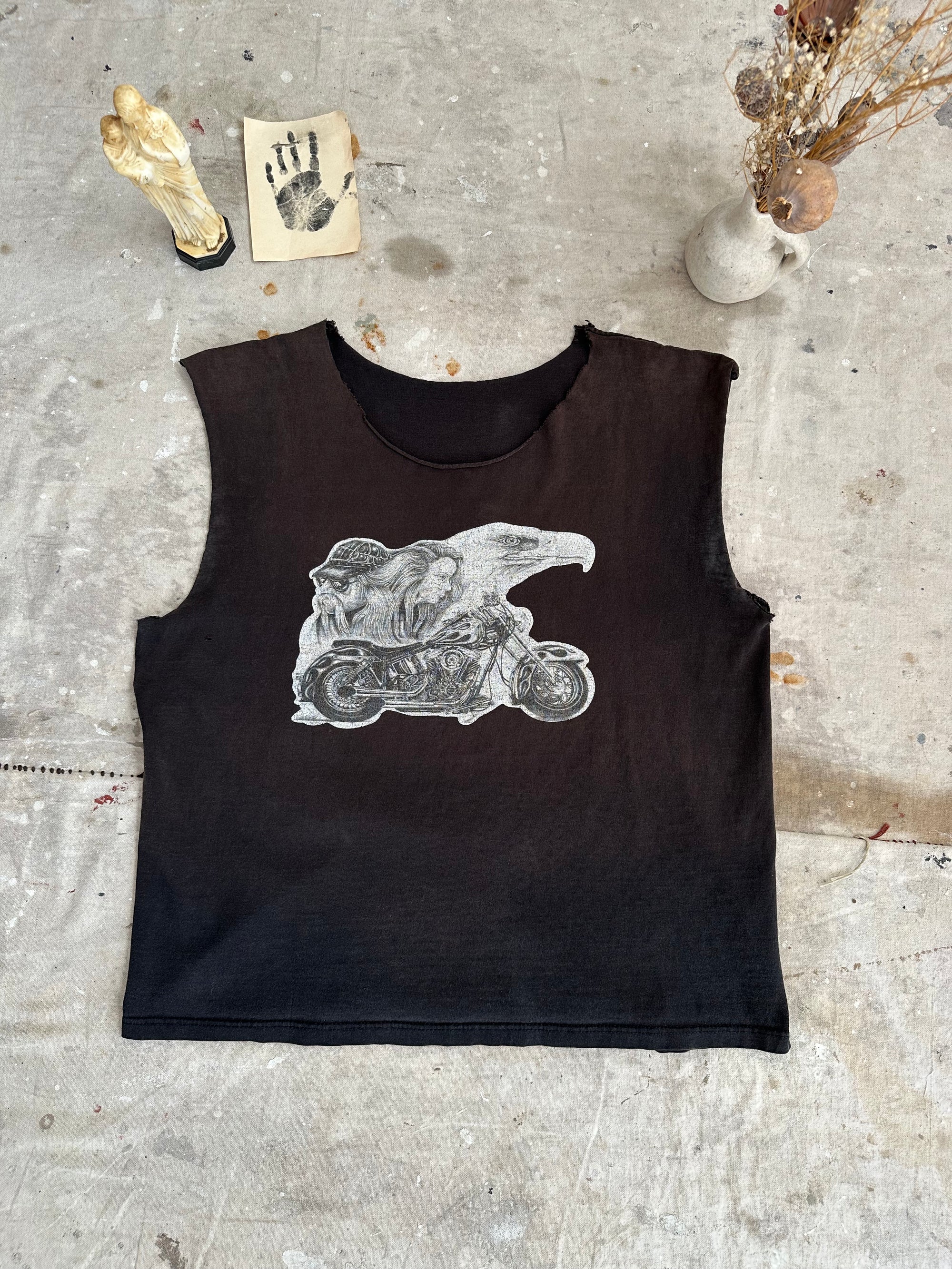 1990s Sunfaded Biker Art Muscle Tee