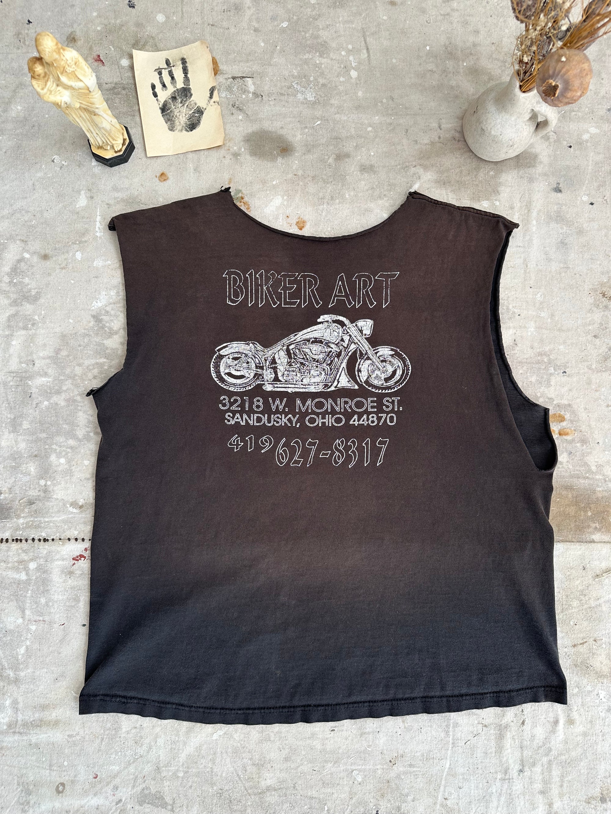 1990s Sunfaded Biker Art Muscle Tee