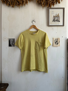 1990s Faded Canary Yellow Pocket Tee (L)
