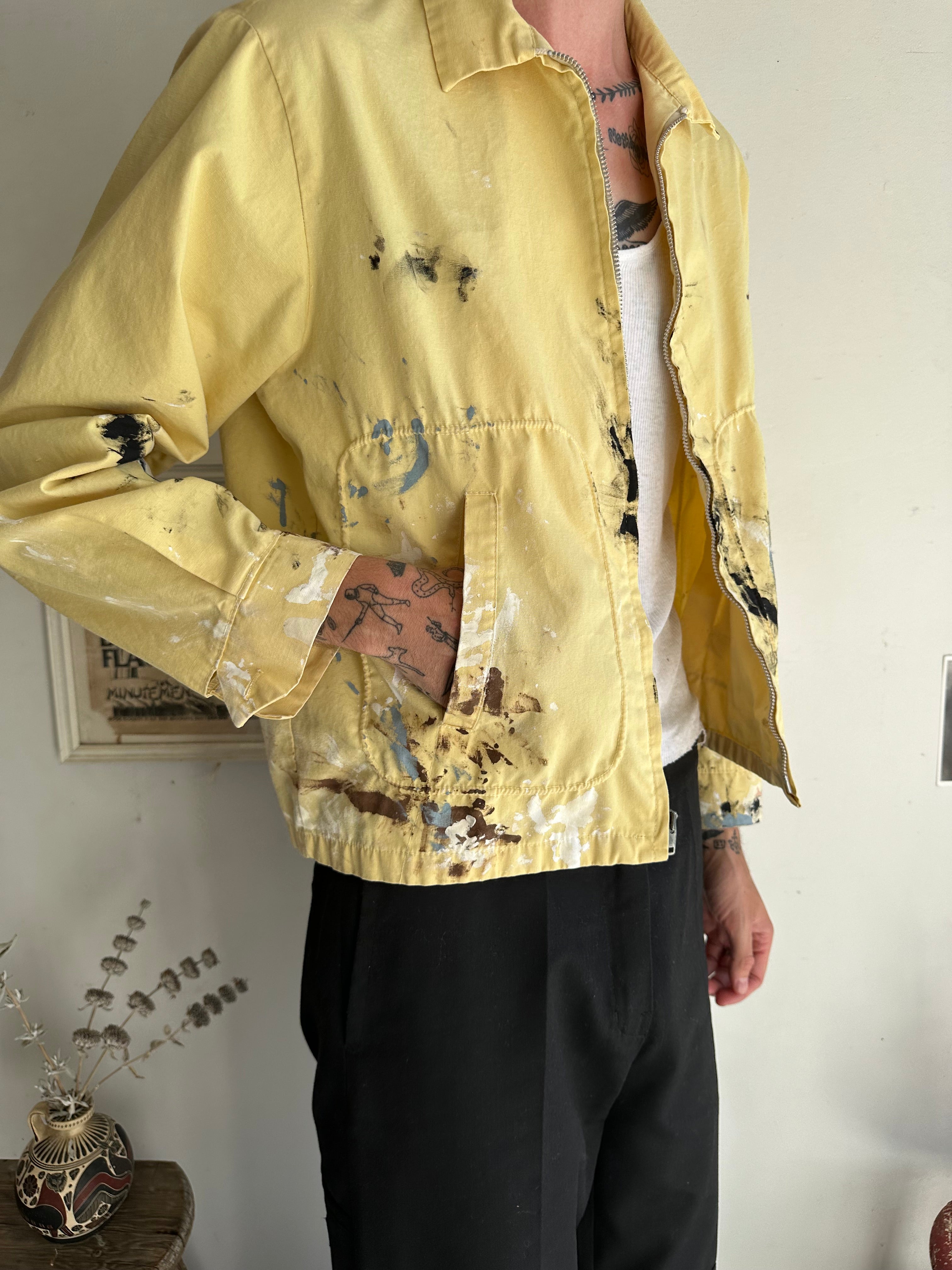 1960s Paint Spattered Yellow Jacket (S/M)