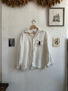 1960s Embroidered Souvenir Acetate Button Up (Boxy L)