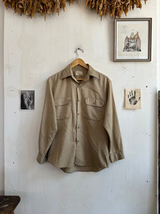 1960s Well Worn Khaki Workshirt (L)