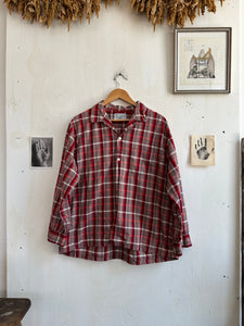 1950s Plaid Loop Collar Button Up (Boxy XL)