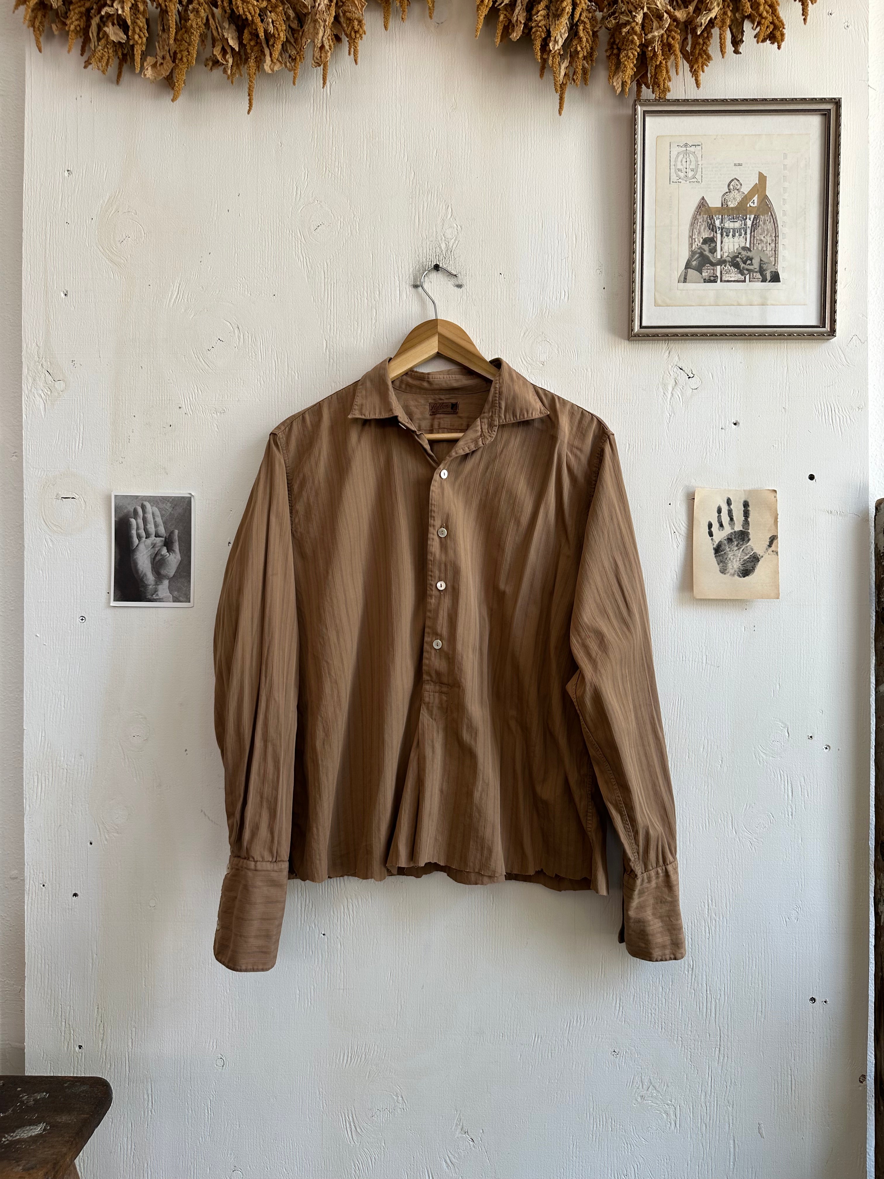 1940s Pinstripe Pullover Shirt (Boxy XL)