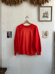 1980s Sun Faded Cherry Red Well Worn Raglan (M)