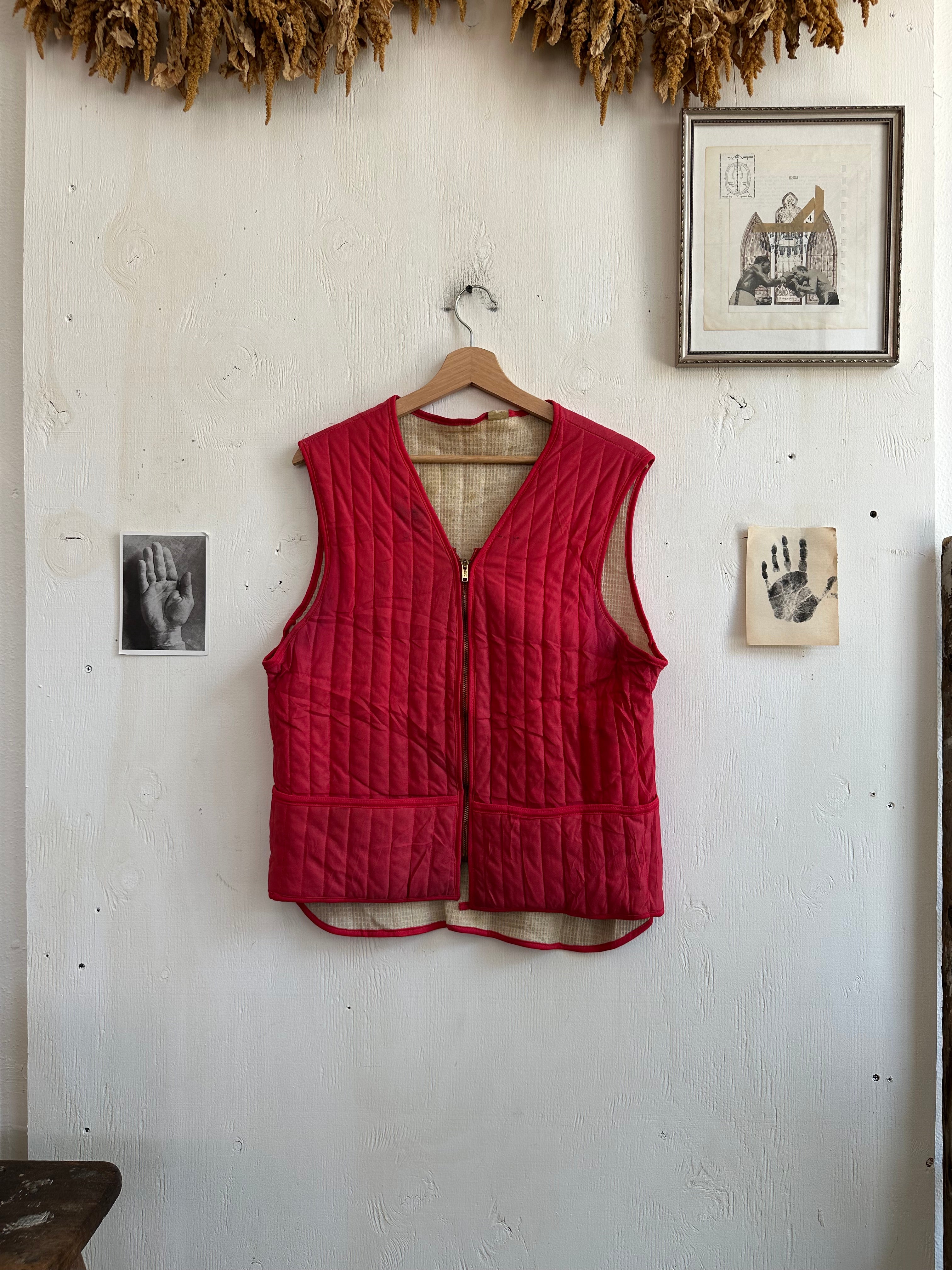 1960s Thrashed Sun Faded Liner Vest (M)