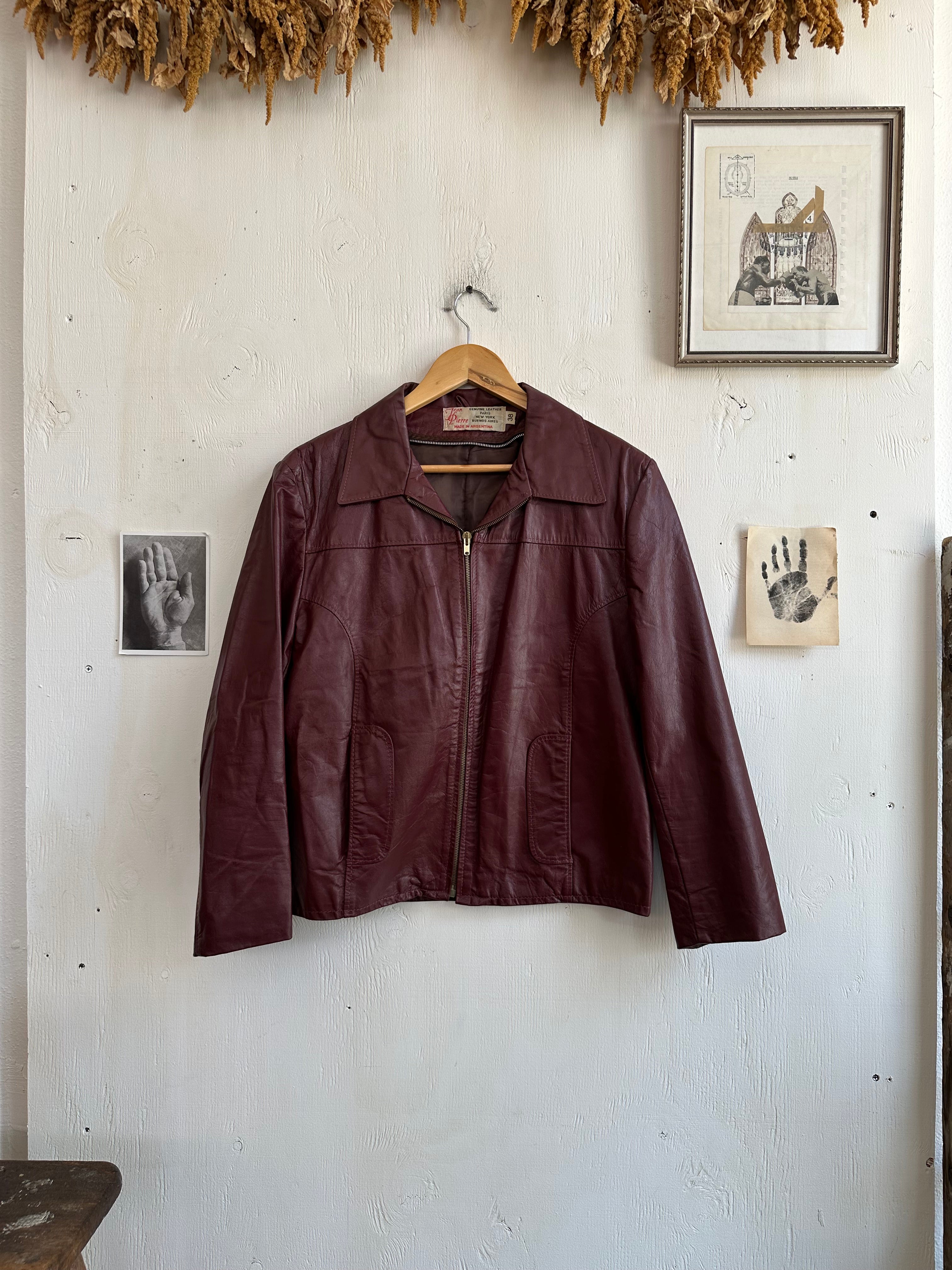 1970s Ox Blood Leather Jacket (Boxy M)