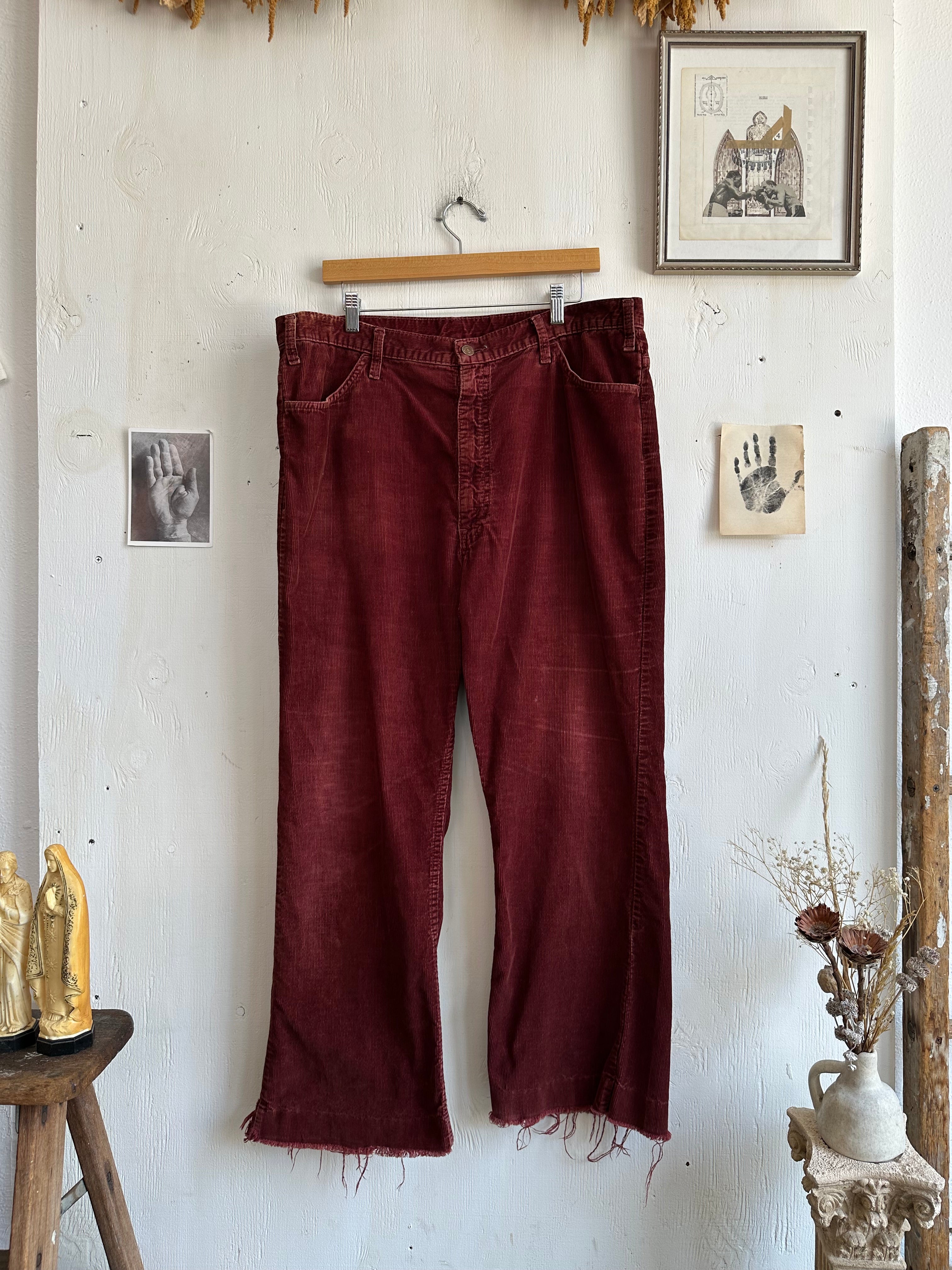 1980s Sunfaded Rust Flared Cords (37/28)