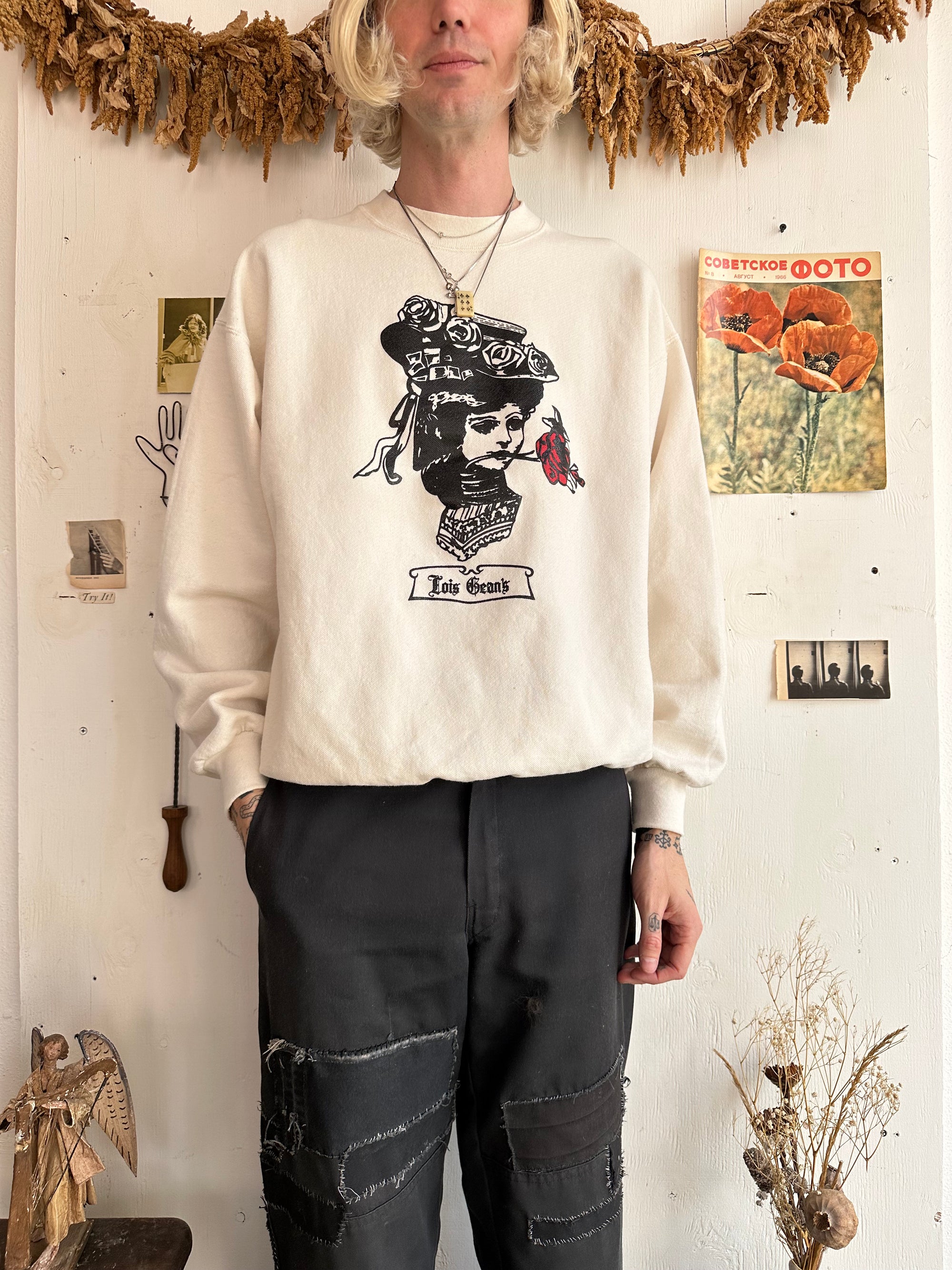 1980s Well Worn Louis Jeans Sweatshirt