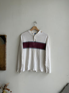 1980s Red Stripe Henley Tee (Boxy S/M)