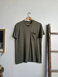 1980s Faded Army Green Pocket Tee (L)