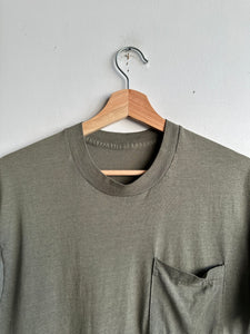 1980s Faded Army Green Pocket Tee (L)