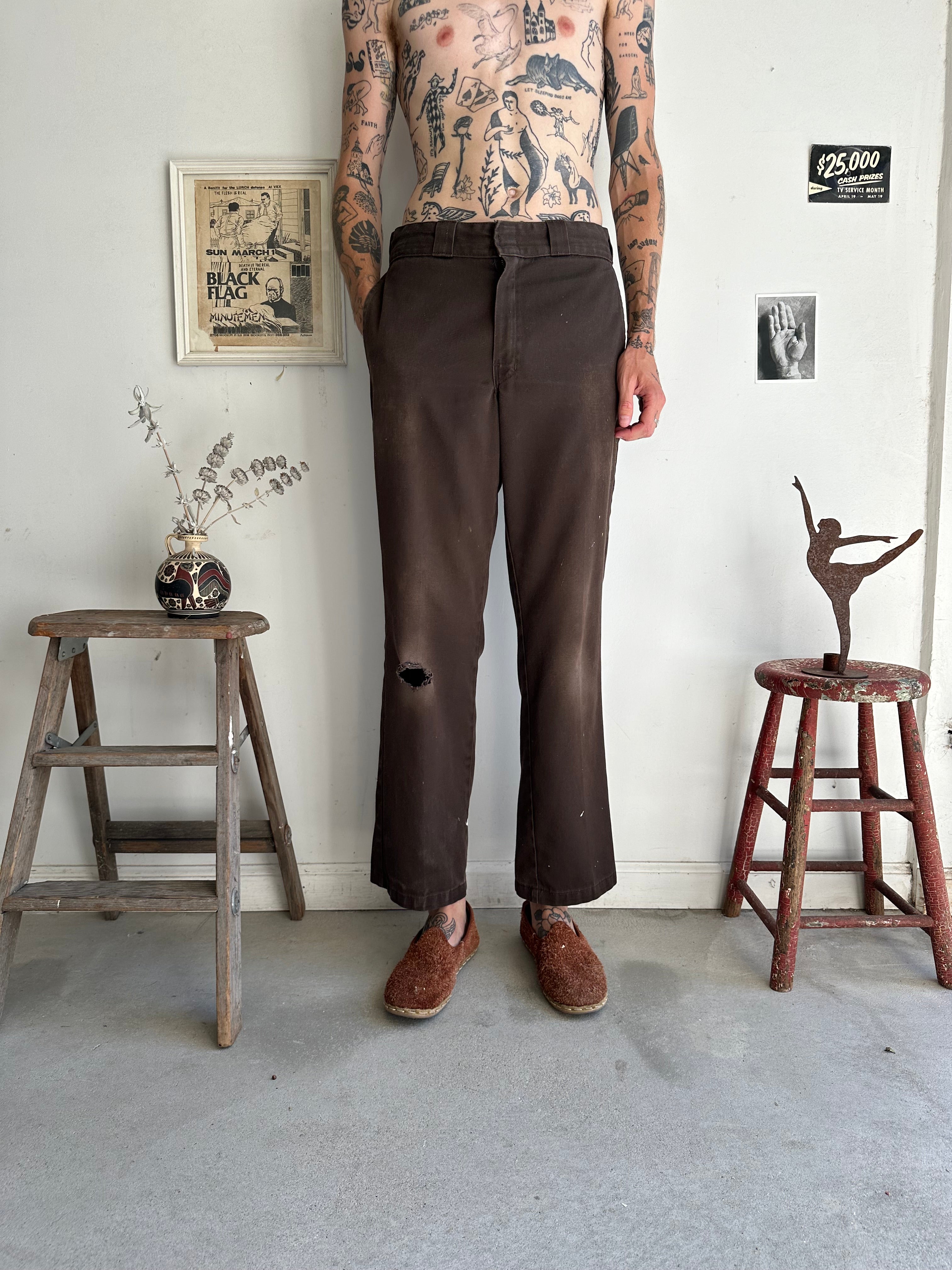 1990s/2000s Well-Worn Brown Dickies Trouser (32/30)